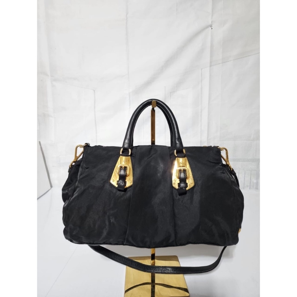 Authentic Prada Convertible Satchel Tessuto Bag Black - Picture 3 of 13